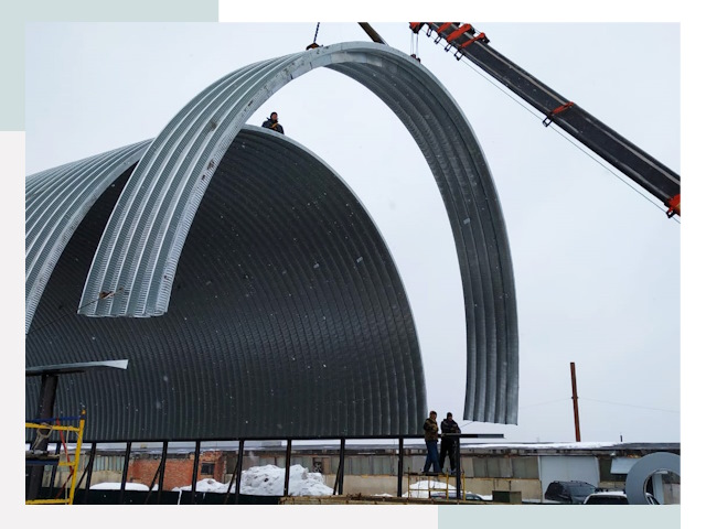 Полукруглые ангары в Перми